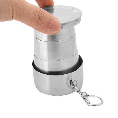 Health Water Glass Can Folding Durable With Keychain Portable Telescopic Cup 6T