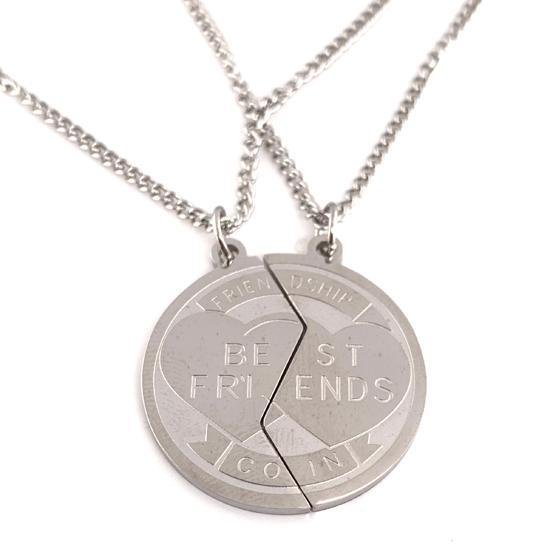 Best Friend Friendship Pendant Stainless Steel Necklace