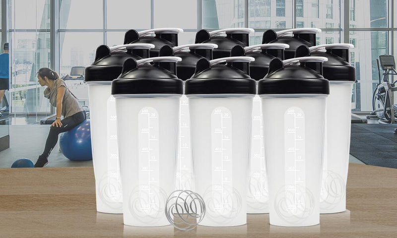 10x 700ml GYM Protein Supplement Drink Blender Mixer Shaker Shake Ball Bottle